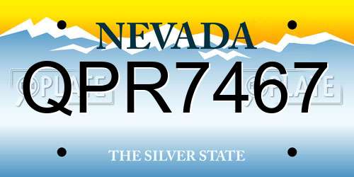 QPR7467 Nevada License Plate