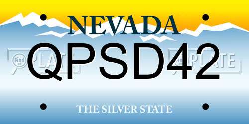 QPSD42 Nevada License Plate