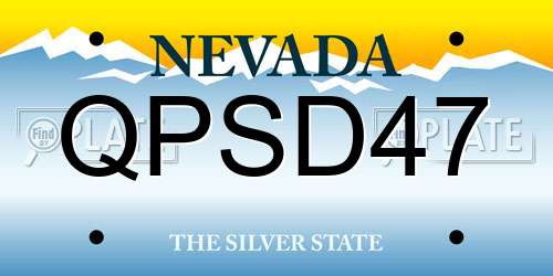 QPSD47 Nevada License Plate