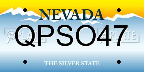 QPSO47 Nevada License Plate