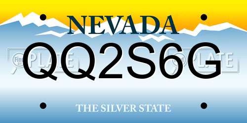 QQ2S6G Nevada License Plate