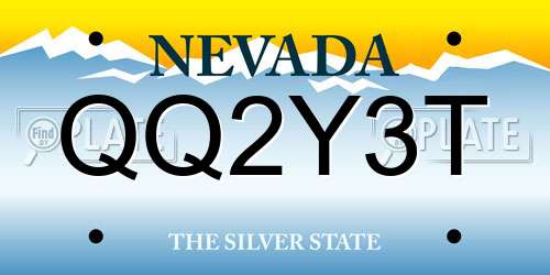 QQ2Y3T Nevada License Plate