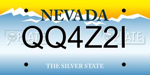 QQ4Z2I Nevada License Plate