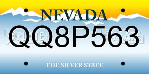 QQ8P563 Nevada License Plate