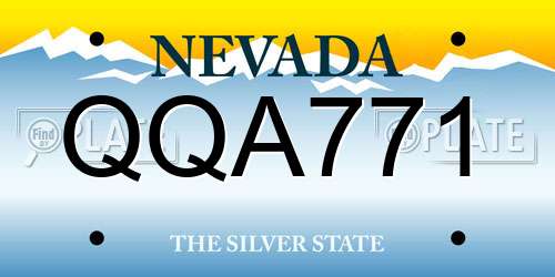 QQA771 Nevada License Plate