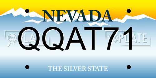 QQAT71 Nevada License Plate