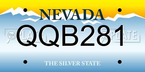 QQB281 Nevada License Plate