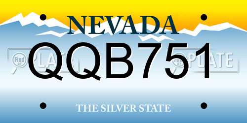 QQB751 Nevada License Plate