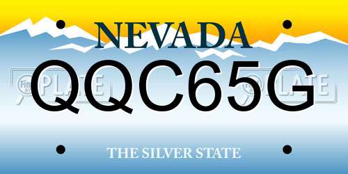 QQC65G Nevada License Plate
