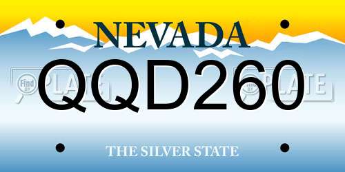 QQD260 Nevada License Plate