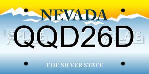 QQD26D Nevada License Plate