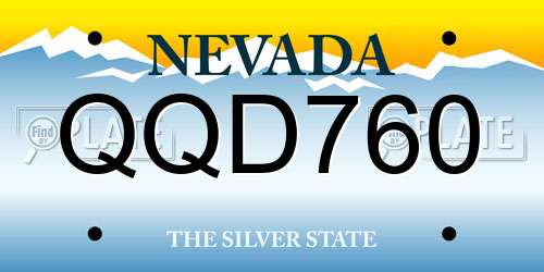 QQD760 Nevada License Plate