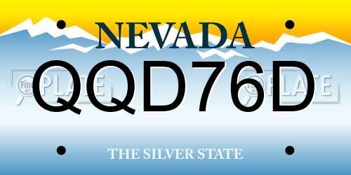 QQD76D Nevada License Plate