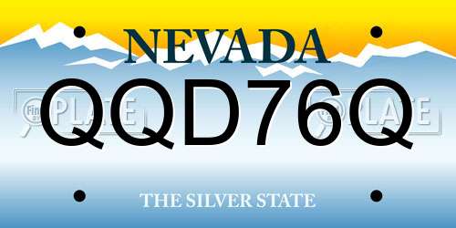 QQD76Q Nevada License Plate