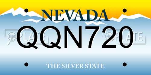QQN720 Nevada License Plate