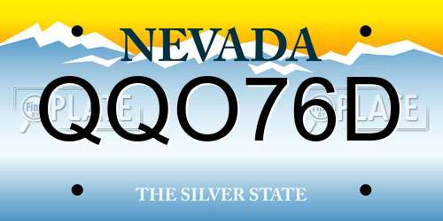 QQO76D Nevada License Plate