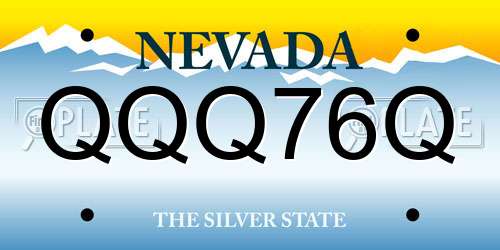 QQQ76Q Nevada License Plate