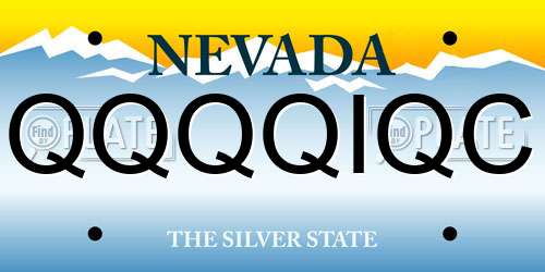 QQQQIQC Nevada License Plate