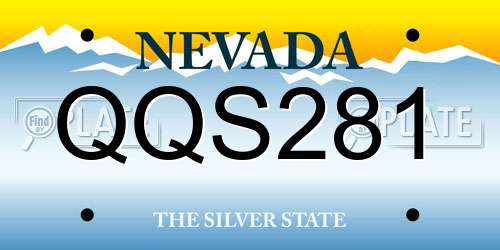 QQS281 Nevada License Plate