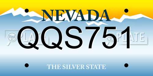 QQS751 Nevada License Plate
