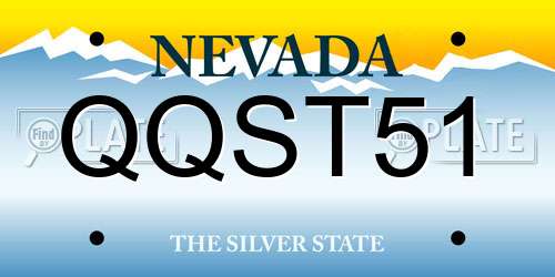 QQST51 Nevada License Plate