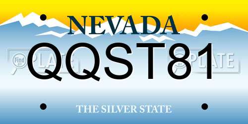 QQST81 Nevada License Plate