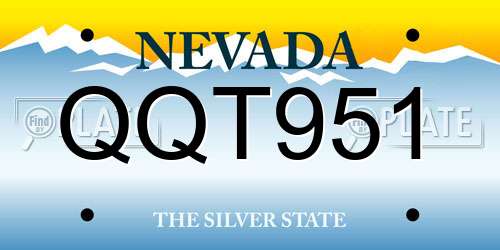 QQT951 Nevada License Plate