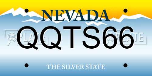 QQTS66 Nevada License Plate