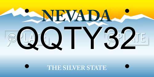 QQTY32 Nevada License Plate