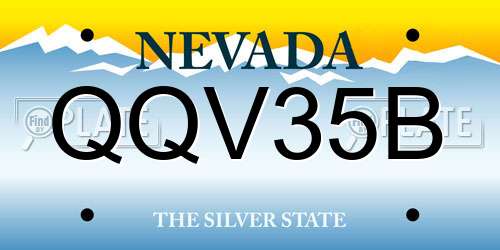 QQV35B Nevada License Plate