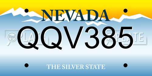 QQV385 Nevada License Plate
