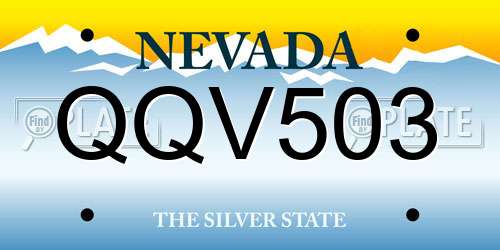 QQV503 Nevada License Plate