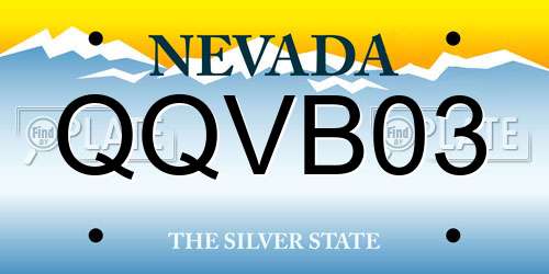 QQVB03 Nevada License Plate