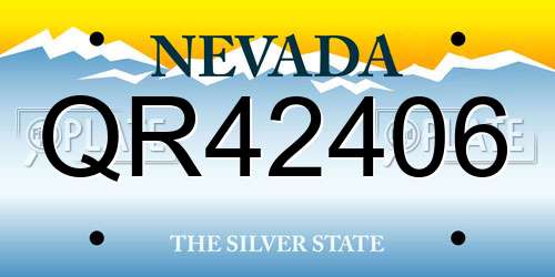 QR42406 Nevada License Plate