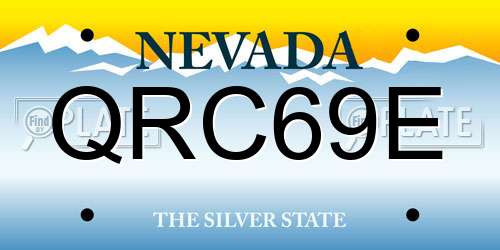 QRC69E Nevada License Plate