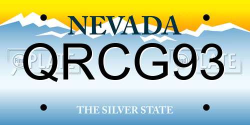 QRCG93 Nevada License Plate