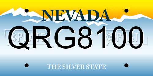 QRG8100 Nevada License Plate