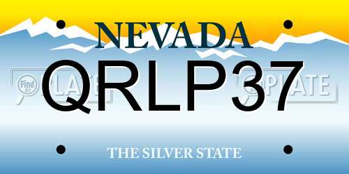 QRLP37 Nevada License Plate