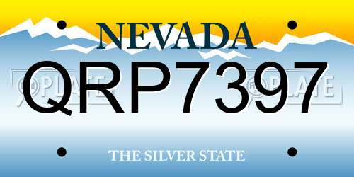 QRP7397 Nevada License Plate
