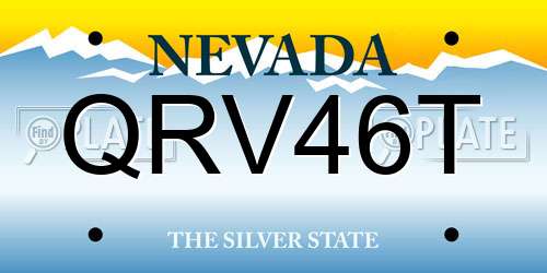 QRV46T Nevada License Plate