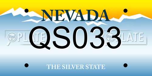 QS033 Nevada License Plate