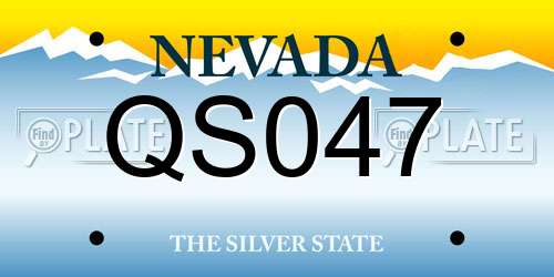 QS047 Nevada License Plate