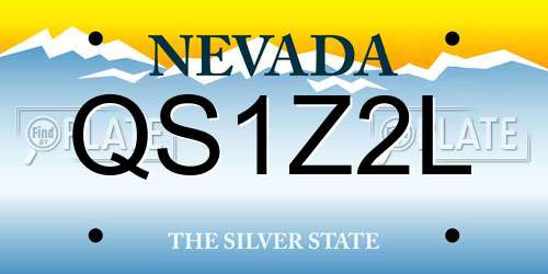 QS1Z2L Nevada License Plate