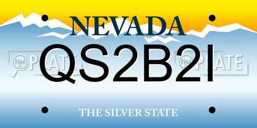QS2B2I Nevada License Plate