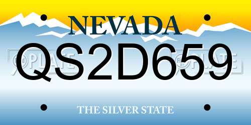 QS2D659 Nevada License Plate