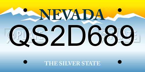 QS2D689 Nevada License Plate