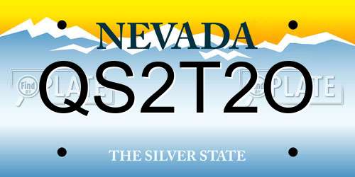 QS2T2O Nevada License Plate