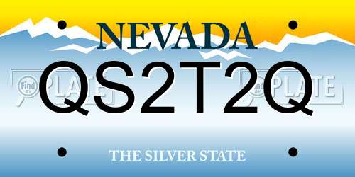 QS2T2Q Nevada License Plate