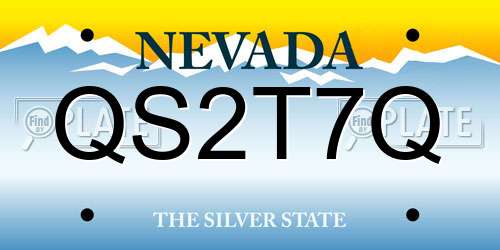 QS2T7Q Nevada License Plate