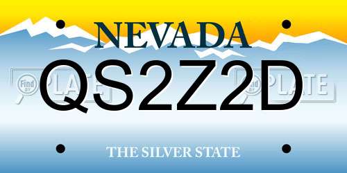 QS2Z2D Nevada License Plate